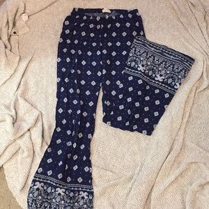 Navy lounge pants with bell bottoms